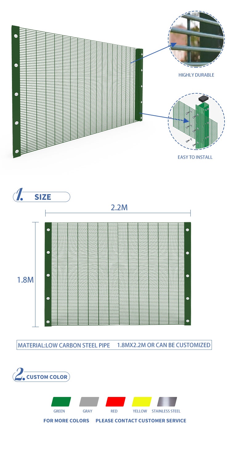 Anti-Climb Fence 4mm Wire High Security Clear Vu Fence 1