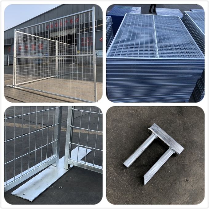 2"/50mm tubing x 2.00mm frame H6’/1830mm*9’W/2740mm canada construction temp fence panels 4"x12"/100m*300mm*3mm dia 12